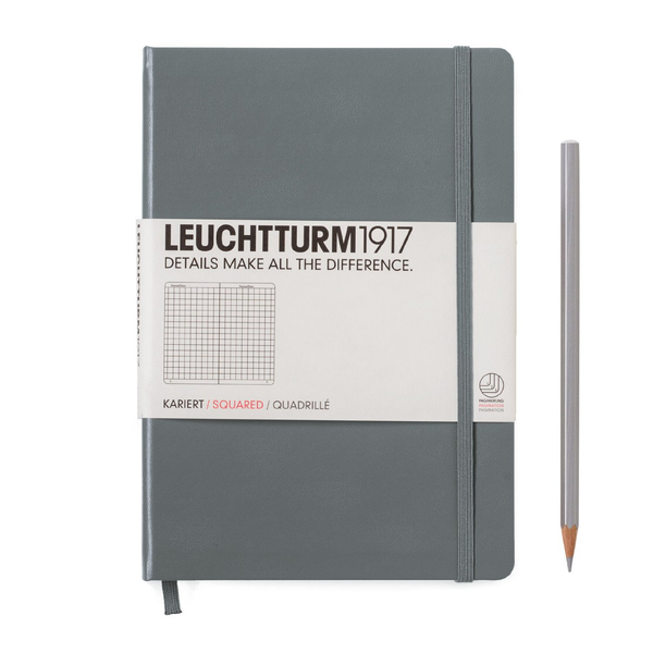  «Записная книжка Leuchtturm1917 Medium клетка серая (344783)», бренда Leuchtturm1917 - фото №1