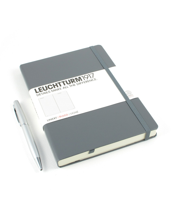  «Записная книжка LEUCHTTURM1917 Medium чистые листы  темно-серая (339579)», бренда Leuchtturm1917 - фото №1