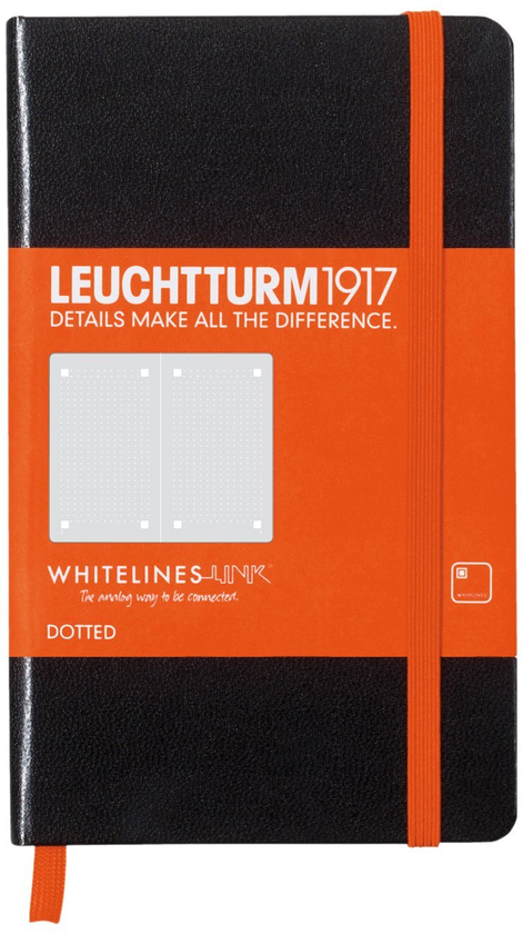  «Кишеньковий нотатник LEUCHTTURM1917 Whitelines Link в лінію чорний (345622)», бренду Leuchtturm1917 - фото №1