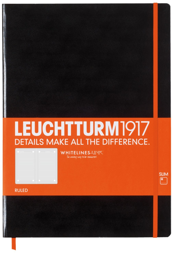  «Записная книжка LEUCHTTURM1917 Whitelines Link Master Slim в точку черная (345310)», бренда Leuchtturm1917 - фото №1