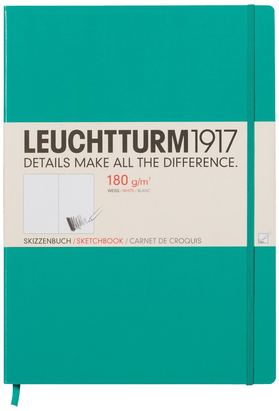  «Скетч-Бук LEUCHTTURM1917 Master Slim А4+ смарагдовий (345005)», бренду Leuchtturm1917 - фото №1