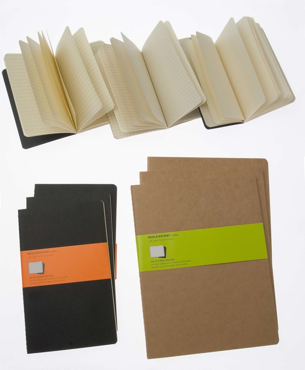  «3 карманных журнала для записей Moleskine Cahier Черные в клетку комплект из 3 молескинов (9788883704901#QP312F)», бренда Moleskine - фото №1