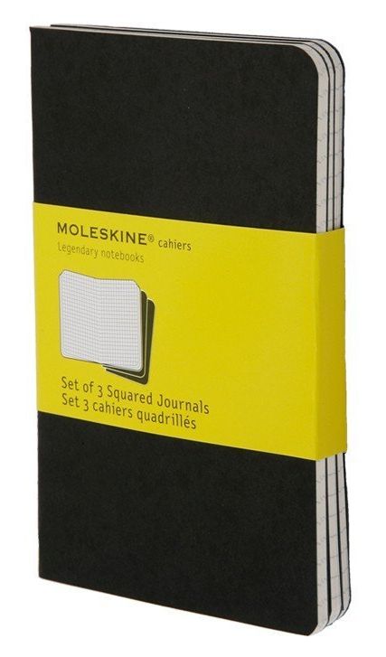  «3 карманных журнала для записей Moleskine Cahier Черные в клетку комплект из 3 молескинов (9788883704901#QP312F)», бренда Moleskine - фото №1