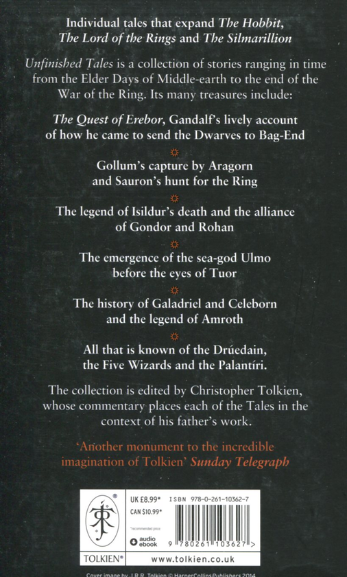 Бумажная книга «Unfinished Tales», автор Джон Р. Р. Толкин - фото №1