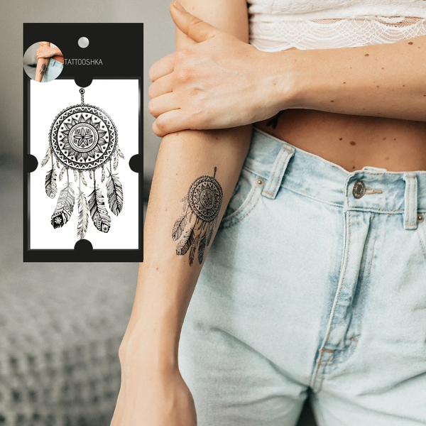 «Тимчасове тату Tattooshka Ловець снів з пір'ям (X-251)», бренда Tattooshka - фото №1