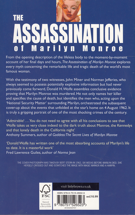 Бумажная книга «The Assassination of Marilyn Monroe», автор Доналд Х. Вулф - фото №1