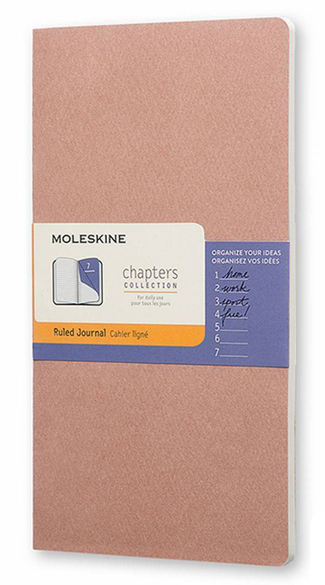  «Карманная тетрадь для записей Moleskine Chapters Slim в мягком переплете миндальный (CPT021D4)», бренда Moleskine - фото №1