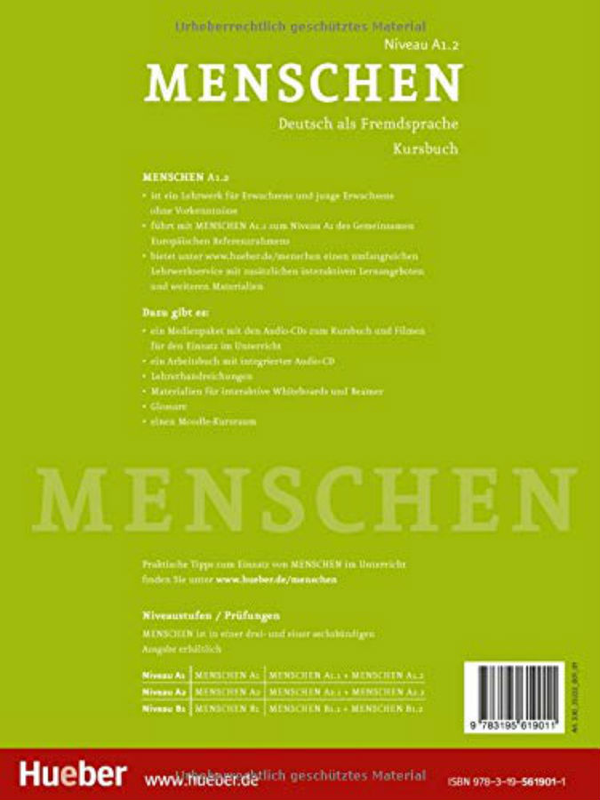 Бумажная книга «Menschen sechsbandige Ausgabe: Kursbuch A1.2 mit online Audio», авторов Франц Шпехт, Сандра Эванс, Анджела Пуде - фото №1