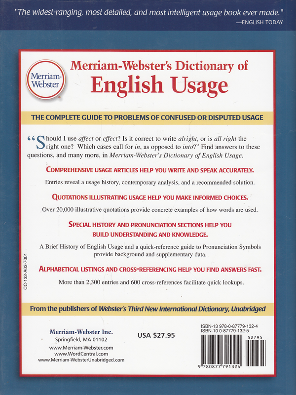 Бумажная книга «Merriam-Webster's Dictionary Of English Usage» - фото №1