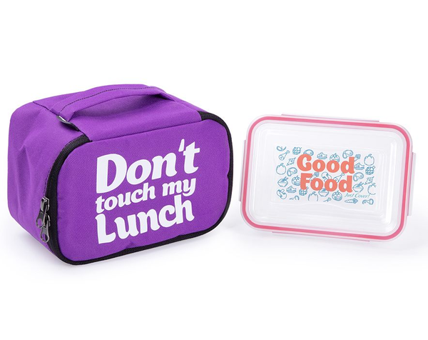 «Термо-сумка для ланча Just Cover Ланч бэг Don't Touch My Lunch сиреневый mini (4823087001847)», бренда Just Cover - фото №1