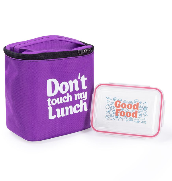 «Термо-сумка для ланча Just Cover Ланч бэг Don't Touch My Lunch сиреневый maxi (4823087003643)», бренда Just Cover - фото №1