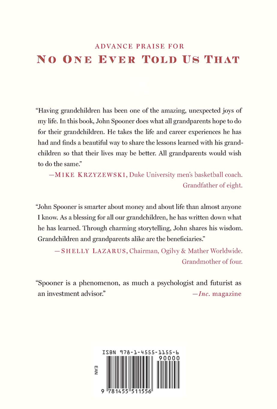Бумажная книга «No One Ever Told Us That», автор Джон Д. Спунер - фото №1