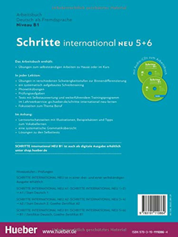 Бумажная книга «Schritte international Neu 5+6 Arbeitsbuch + 2 CDs zum Arbeitsbuch», авторов Даниэла Нибиш, Сюзанна Календер, Барбара Готштайн-Шрамм, Изабель Крамер-Кинле - фото №1