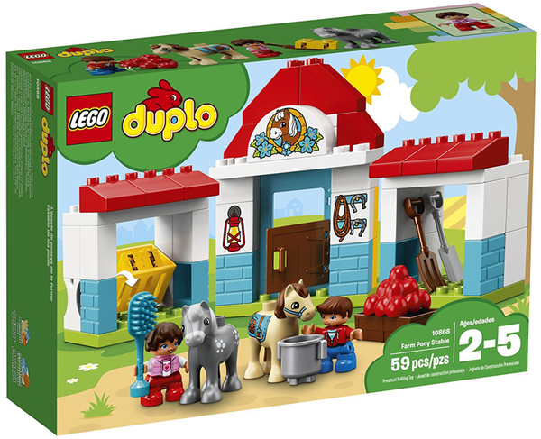  «Конструктор LEGO DUPLO Конюшня поні на фермі 59 деталей (10868)», бренду LEGO - фото №1