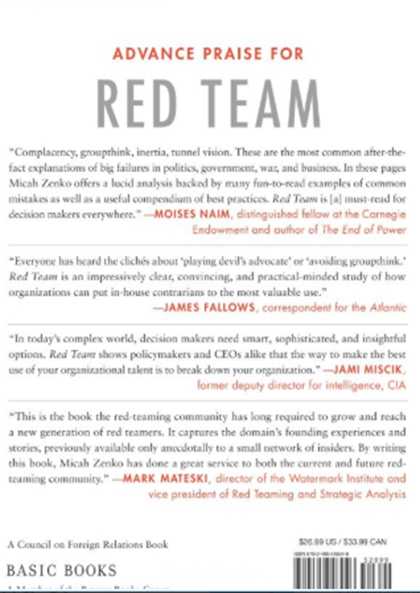 Бумажная книга «Red Team: How to Succeed By Thinking Like the Enemy», автор Мика Зенко - фото №1