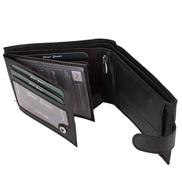 «Кошелек мужской кожаный Paul Rossi (DNKN992L-GP-black)», бренду Paul Rossi - фото №1