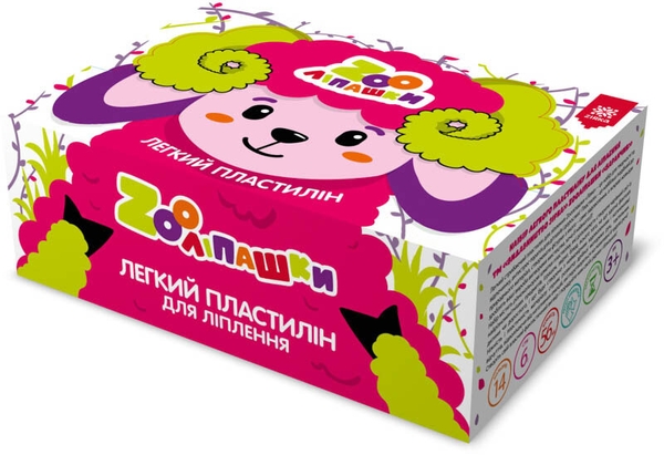  «Пластилін легкий Зірка ZOOліпашки Баранчик (шоу-бокс 14 кольорів, 56 стіків по 6 г)», бренда Зірка - фото №1