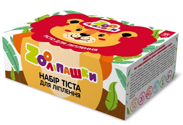  «Тісто для ліплення Зірка ZOOліпашки Лев (шоу-бокс 12 кольорів, 60 стіків по 20 г)», бренда Зірка - фото №1