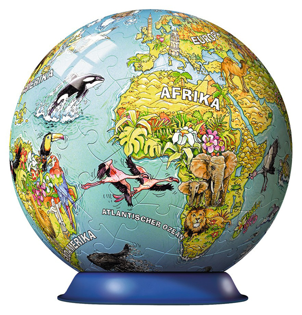  «3D Пазл Ravensburger Животные Земного Шара + подставка (122394)», бренда Ravensburger - фото №1