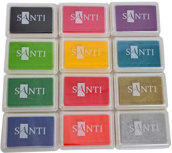  «Штемпельная подушечка Santi микс 12 штук (740126)», бренда Santi - фото №1