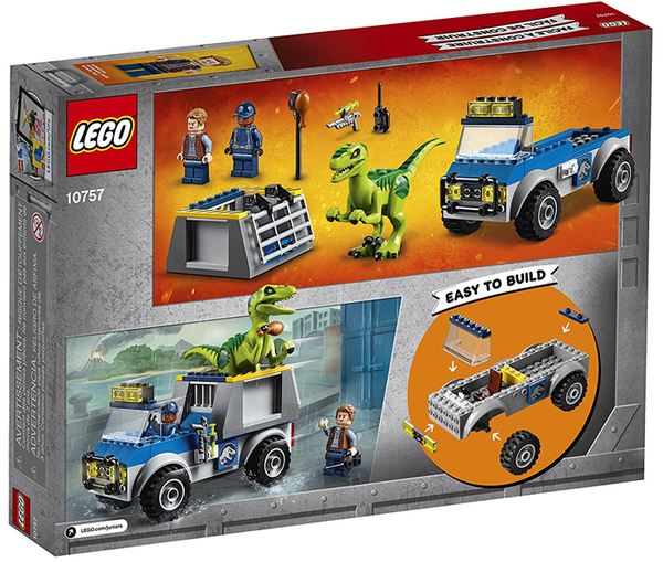 «Конструктор LEGO Juniors Грузовик спасателей для перевозки раптора 85 деталей (10757)», бренда LEGO - фото №1