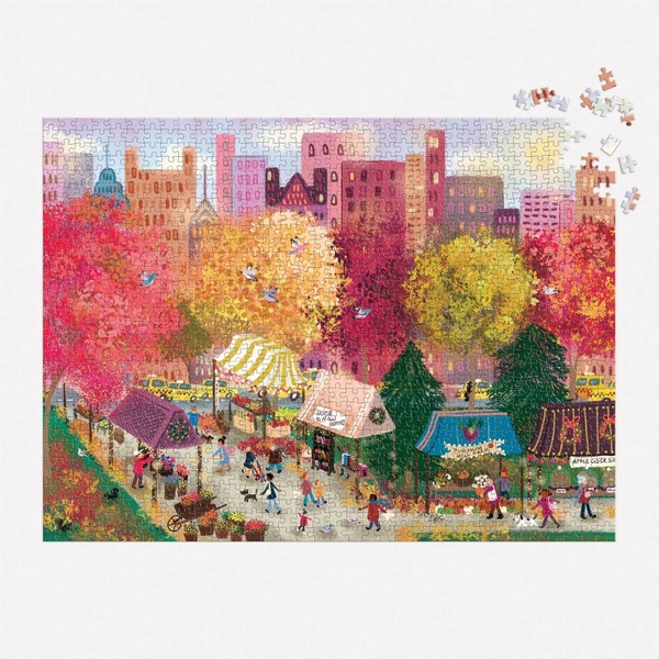 «Пазл Galison Joy Laforme Autumn at the City Market 1000 Piece Puzzle», бренда Galison - фото №1