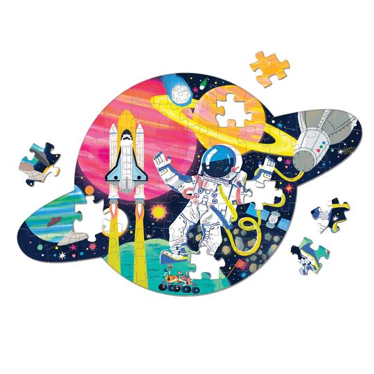  «Space Mission 75 Piece Shaped Scene Puzzle», бренда Mudpuppy - фото №1