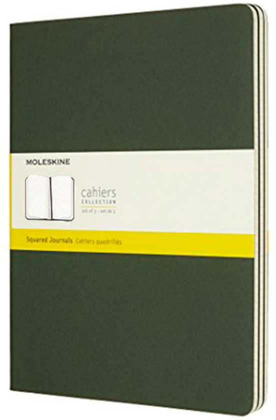  «Блокнот большой Moleskine Cahier зеленый 3 шт (CH021K15)», бренда Moleskine - фото №1