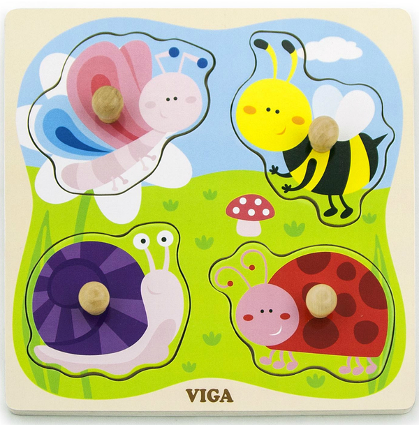  «Пазл Viga Toys Насекомые (50131)», бренда Viga Toys - фото №1