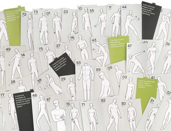 Бумажная книга «Poses for Fashion Illustration - Mens Edition (Cards)» - фото №1