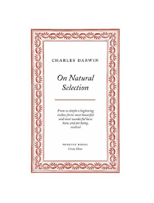 Бумажная книга «On Natural Selection», автор Чарльз Роберт Дарвин - фото №1