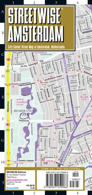 Бумажная книга «Streetwise Amsterdam Map - Laminated City Center Street Map of Amsterdam, Netherlands. City Plan» - фото №1