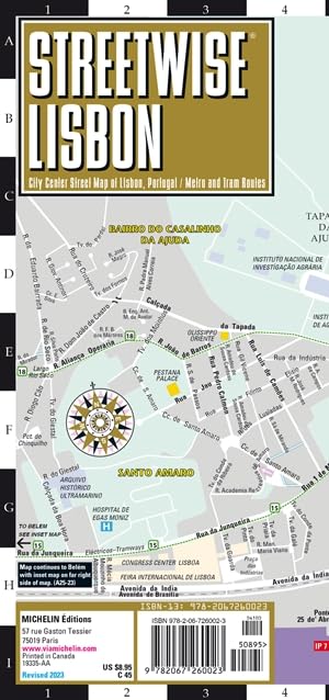 Бумажная книга «Streetwise Lisbon Map - Laminated City Center Street Map of Lisbon, Portugal. City Plan» - фото №1