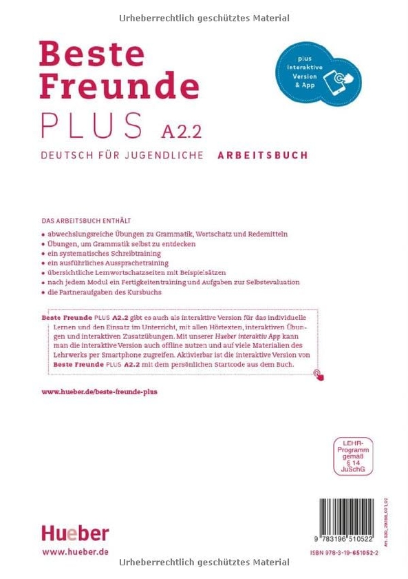 Бумажная книга «Beste Freunde PLUS A2.2 Arbeitsbuch plus interaktive Version», авторов Мануэла Джорджиякаки, Моника Боверманн, Кристиан Сют, Аня Шуманн - фото №1