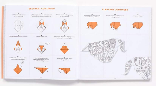 Паперова книга «Color Origami. Fauna. 60 Animals and Birds to Color and Fold», автор Марк Кіршенбаум - фото №1