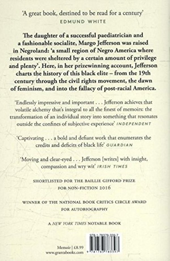 Паперова книга «Negroland: A Memoir», автор Марго Джефферсон - фото №1