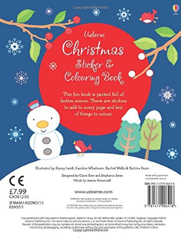 Бумажная книга «Christmas Sticker and Colouring Book », автор Джессика Гринвелл - фото №1