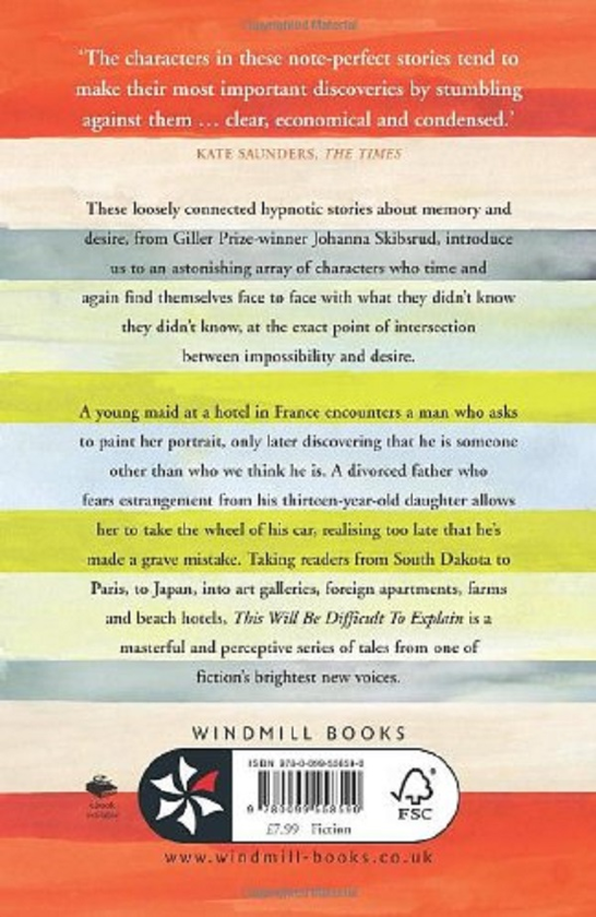 Паперова книга «This Will Be Difficult to Explain and Other Stories», автор Йоганна Скібсруд - фото №1