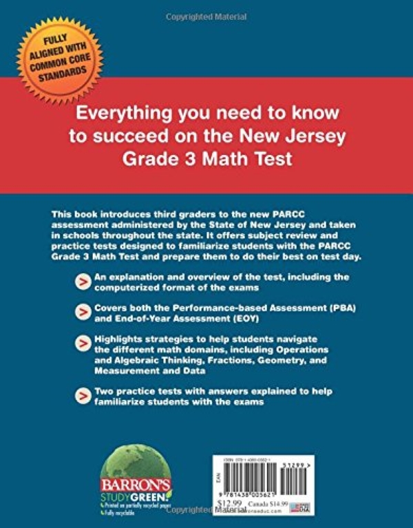 Бумажная книга «Barron's New Jersey Grade 3 Math Test», автор Томас Уолш - фото №1