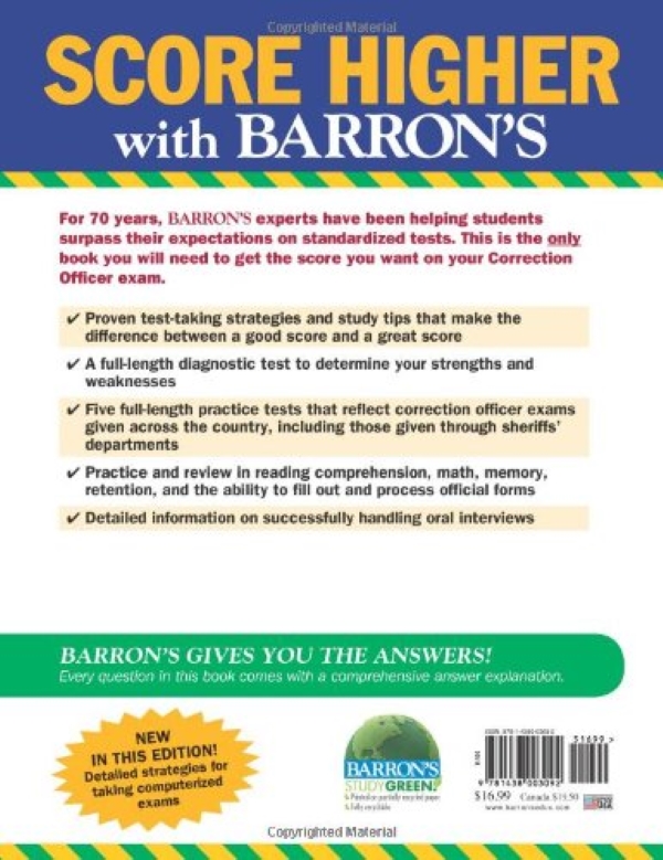 Паперова книга «Barron's Correction Officer Exam», автор Дональд Дж. Шредер - фото №1