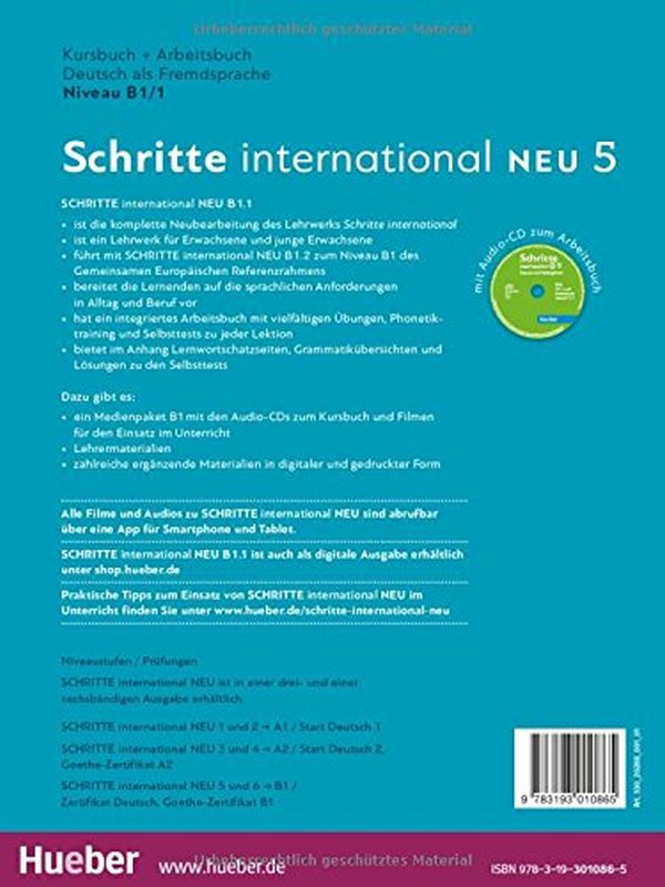 Паперова книга «Schritte international Neu 5 B1.1 Deutsch als Fremdsprache. Kurs und Arbeitsbuch (+ CD-ROM)», авторів Аня Шуманн, Даніела Нібіш, Франц Шпехт - фото №1