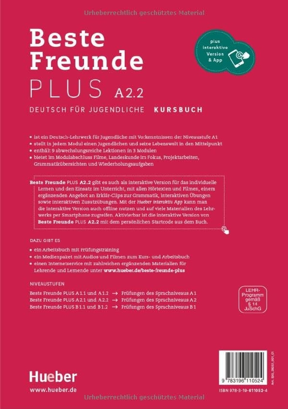 Бумажная книга «Beste Freunde PLUS A2.2 Kursbuch plus interaktive Version», авторов Мануэла Джорджиякаки, Моника Боверманн, Кристиан Сют, Аня Шуманн - фото №1
