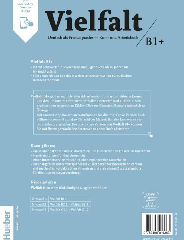 Бумажная книга «Підручник Vielfalt B1+, KB + AB + Code (шт)», авторов Дагмар Гирсберг, Даниэла Нибиш, Изабель Бухвальд-Варгенау - фото №1