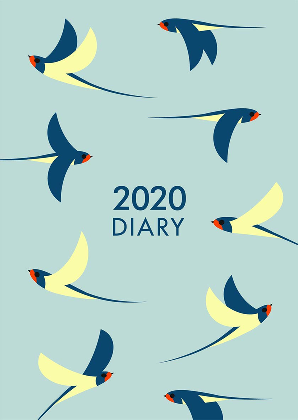 Паперова книга «I Like Birds A Flight of Swallows A6 2020 Diary» - фото №1