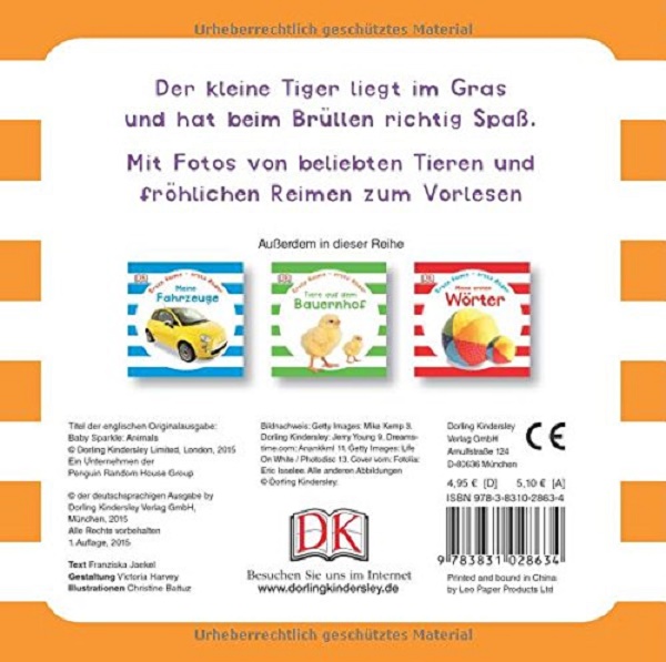 Бумажная книга «Erste Reime - erste Bilder: Tiere» - фото №1