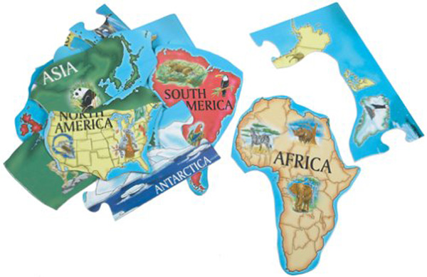  «Пазл напольный Карта Мира 33 эл World Map Floor Melissa&Doug (MD10446)», бренда Melissa & Doug - фото №1