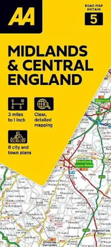 Бумажная книга «AA Road Map Midlands & Central England» - фото №1