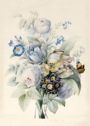 «Листівка Pierre-Joseph Redouté — A Bunch of Flowers including Roses, Parrot Tulips, Forget-me-not, Snowflakes, Auricula and Ipomoea (PJR14)», бренда Artistic Card - фото №1