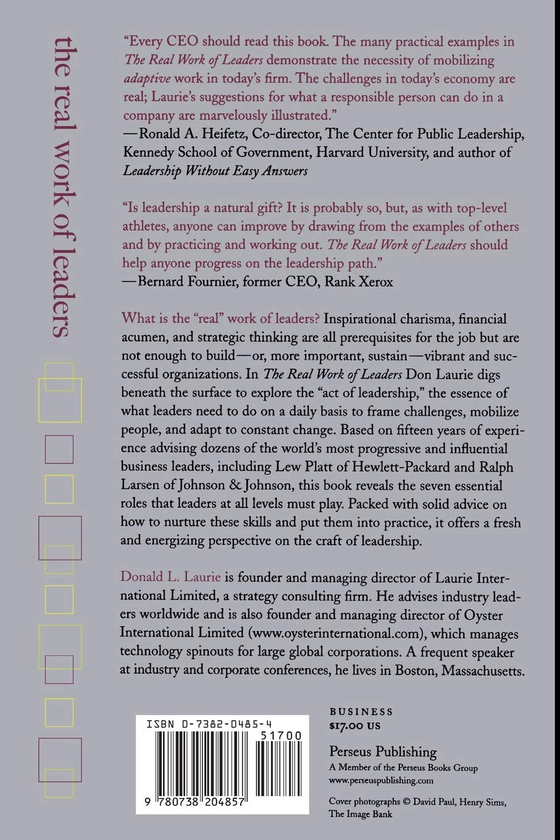 Бумажная книга «The Real Work Of Leaders», автор Дональд Лори - фото №1