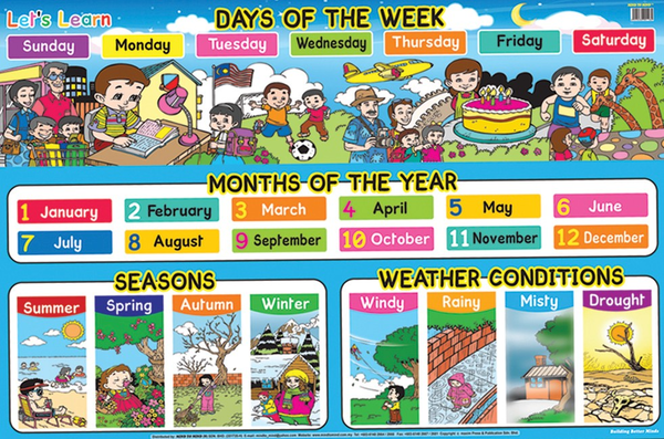 [object Object] «Education Charts. Let's Learn Days Of The Week» - фото №1